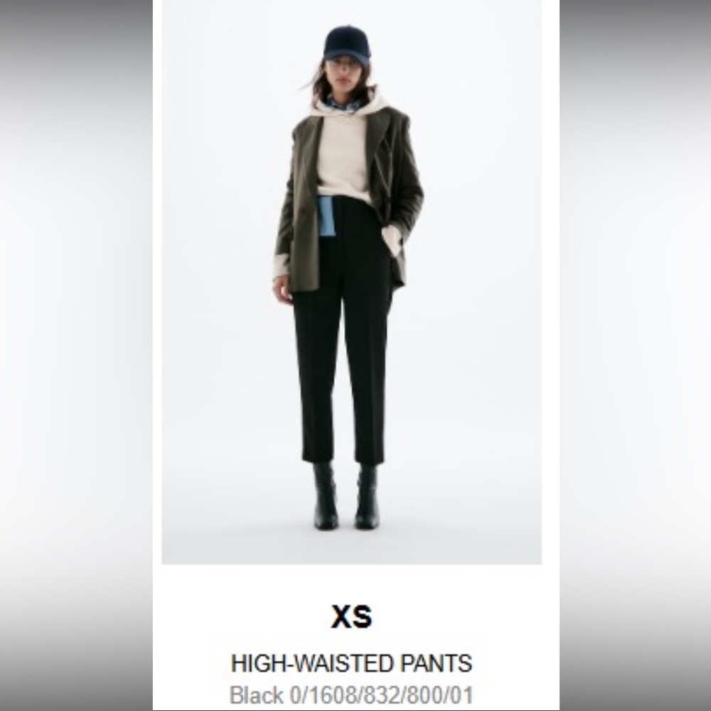 Zara High-Waisted Black Pants, XS, New w/tags